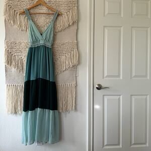 Slate & Willow Blue Tiered Maxi Dress